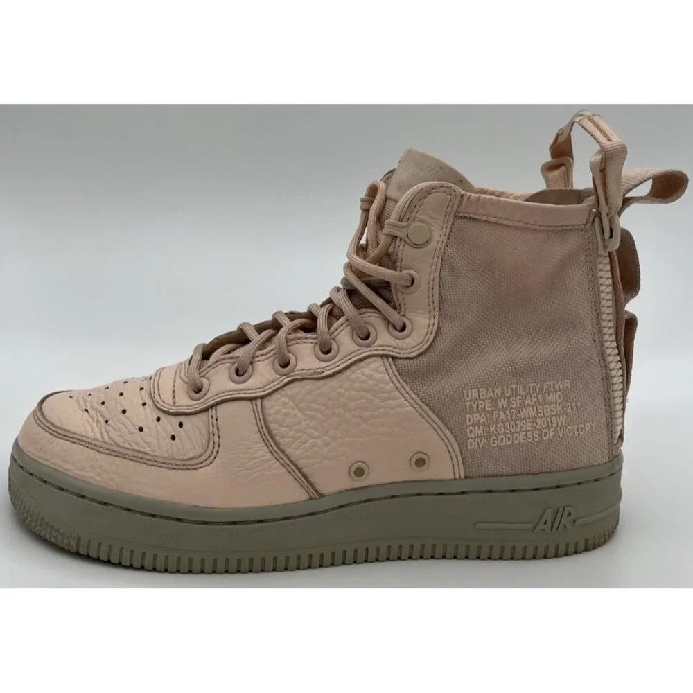 Nike Women’s SF AF1 Mid Air Force 1 Boots Orange Quartz AA3966-800 Size 8 - Picture 7 of 11